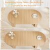 63-79 Inch Extendable Dining Table for 4-8 Oval Wood with Fluted Base