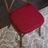 Sweet Home Collection Memory Foam Chair Cushion Honeycomb Pattern Solid Color Slip Non Skid Rubber Back Ultimate Comfort and Softness Rounded Square 16" x 16" Seat Cover, 12 Pack, Red