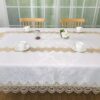 Lace Tablecloth Rectangle Fabric Washable Beige 72x126inch