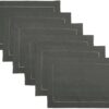 Signature Linen™ by D'Moksha, 100% Linen Charcoal Gray Placemats 14x19 in
