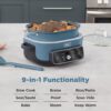User demonstrating high-temperature searing using the 1400-watt power of the 9-in-1 multicooker.