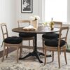 BUYUE 2-in-1 Chair Cushion for Dining Chair – Detachable Double-Layer, Use as 2 Seat Pads or 1 Extra-Thick Pad, Latex Foam, Non-Slip, Black