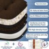 BUYUE 2-in-1 Chair Cushion for Dining Chair – Detachable Double-Layer, Use as 2 Seat Pads or 1 Extra-Thick Pad, Latex Foam, Non-Slip, Chocolate