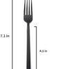 An angled view of the Alata forged black salad fork highlighting the modern ergonomic cube handle shape.