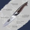 Side profile of the LOONG series Japanese paring knife showcasing its premium 10Cr15CoMoV stainless steel blade