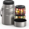 Flat lay showing the 47oz food jar alongside the two included 20oz plastic storage containers