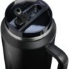 A 64 oz Stanley tumbler featuring double-wall vacuum insulation for long-lasting cold drinks.