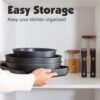 The SENSARTE professional removable handle attached securely to a frying pan for versatile stovetop cooking.