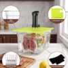 Interior view of the EVERIE sous vide container kit with adjustable dividers and nylon clip rail