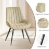 Close-up of the sturdy metal tube legs on the Nalupatio upholstered dining chairs set, rated for 300 lbs capacity.