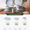 Famiware Star reactive glaze dinnerware set including dinner plates, salad plates, and cereal bowls