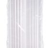 A stack of 6 inch hinged plastic containers displayed to show product visibility and clear finish.
