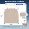 Non slip silicone bottom and attached ties on a HOMELYSIAN dining chair cushion.