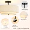 Side profile of the 10.35 inch tall drum chandelier showing its balanced ceiling mount proportions