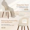LUE BONA Dining Chairs Set of 6 with Lumbar Support, Linen Color