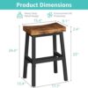 Rustic Bar Stools, 24 Inch Barstools Set of 2, Counter Height Stool with Footrest, Wooden Stools for Kitchen Island, Heavy Duty Backless Chair for Dining Table Farmhouse Outdoor