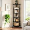 6-Tier Freestanding Pot Rack, 100 Lbs Cast Iron Cookware Stand, Sturdy Pan Holder Tower with Anti-Tip Feet, Large Storage Rack with Metal Frame, for Kitchen Dining Room, Black TPR25BB