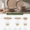 Famiware Milkyway 12-Piece Stoneware Dinnerware Set, Cinnamon Brown