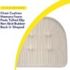 Sweet Home Collection Chair Cushion Memory Foam Pads Tufted Slip Non Skid Rubber Back U-Shaped 17" x 16" Seat Cover, 4 Count (Pack of 1), Pinstripe Taupe