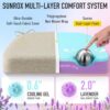 SUNROX Cooling Gel Memory Foam Chair Cushions, 2.6" Thick U-Shaped Dual-Layer Comfort Dining Chair Pads, Non Slip Seat Cushion with Ties for Indoor Kitchen Office 17"x16" Set of 4, Cream