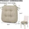 Dining Chair Cushions Set of 4, Dual-Layer Memory Foam Kitchen Chair Cushions, Patented Design Seat Pads with Ties, 16.5 x 16.5 x 3.5in, 4 Pack, Beige