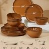 Stoneware Dinnerware Sets for 4, 12pcs Plates and Bowls Sets Dishes