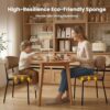 MALOL Dining Chairs Set of 4, Modern Faux Leather Dining Room Chairs, Brown