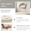 Beige Dining Chairs Set of 4, Upholstered, Metal Legs