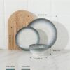 Sweejar Dinnerware Sets Service for 4,12 pcs Porcelain Plates and Bowls for Kitchen, Housewaring Gift,Chip and Scratch Resistant Dish Set,Handmade Dishwasher and Microwave Safe Plate Set,Dark Green