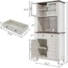 Garvee 72 in Tall Kitchen Pantry Cabinet, White