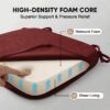 D-Shaped Chair Cushions Set of 4, Chair Pads with Ties, 18" x 17"