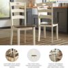 Signature Design by Ashley Ladder Back Dining Chairs Set of 2, Cream/Brown