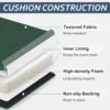 Basic Beyond Chair Cushions for Dining Chairs 6 Pack, Kitchen Chair Cushions with Ties and Non Slip Backing, 16 x 16 inches Chair Pads for Dining Chairs (Forest Green)