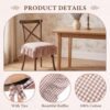 Irenare 6pcs Gingham Ruffle Chair Cushion Covers Farmhouse French Plaid