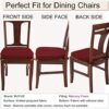 BUYUE Luxury 100% Pure Memory Foam Chair Cushions 4 Pack, Jacquard 16" U-Shape Comfortable Dining Chair Pads, Removable Slip Resistant Kitchen Chair Seat Cushions, (Set of 4, Burgundy)