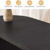 63-79 Inch Extendable Dining Table for 4-8 Oval Wood with Fluted Base
