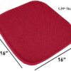 Sweet Home Collection Memory Foam Chair Cushion Honeycomb Pattern Solid Color Slip Non Skid Rubber Back Ultimate Comfort and Softness Rounded Square 16" x 16" Seat Cover, 12 Pack, Red