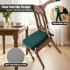 Kitchen Chair Cushions, Hunter Green, 17"x16", Set of 6