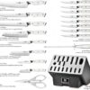Stahl 19-Piece German Steel Kitchen Knife Block Set (White)