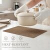 Romanstile Faux Leather Vinyl Placemats Set of 4, Brown