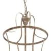 French Country Chandelier 4-Light Distressed White Pendant Light Fixtures with Adjustable Chain Modern Farmhouse Lantern Pendant Lighting for Kitchen Island Dining Room