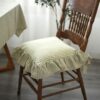 4 Pack Ruffled Chair Pads for Dining Chair, Vintage Seat Cushion with Ties Non Slip Kitchen Chairs Cushion Pads Country Cottage Farmhouse (C,4pcs)