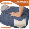 SINOSSO Thickened 2.5" Dining Chair Cushion, Soft Blended High Density Support Foam Kitchen Seat Cushion with Ties, U-Shaped Non-Slip Indoor Chair Pad, 16.5" x 16", 1 PCS, Blue