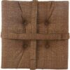 Klear Vu Non-Slip Gripper Tufted Square Stools Cushions with Tie Straps for Dining Rooms, Kitchen Bars, Cafes and Restaurants-Set of 4, 12”x12”, Chocolate 4 Count