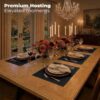 Signature Linen™ by D'Moksha, 100% Pure Linen Black Placemats 14 x 19 Inch