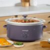 Elegant lifestyle shot of the Purple Potato Crock-Pot slow cooker styled on a modern kitchen countertop.