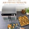 Side profile of the Ninja air fry oven displaying the spacious interior and cyclonic air vents