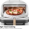 The Chefman indoor electric pizza oven interior showing the high-heat pizza stone ready for a 12-inch pie.
