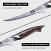 The HOSHANHO 7 inch fillet knife slicing through fresh fish, highlighting its professional cutting precision.