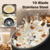 The Skitchen automatic nut milk maker blending fresh almond milk in a contemporary home kitchen setting.